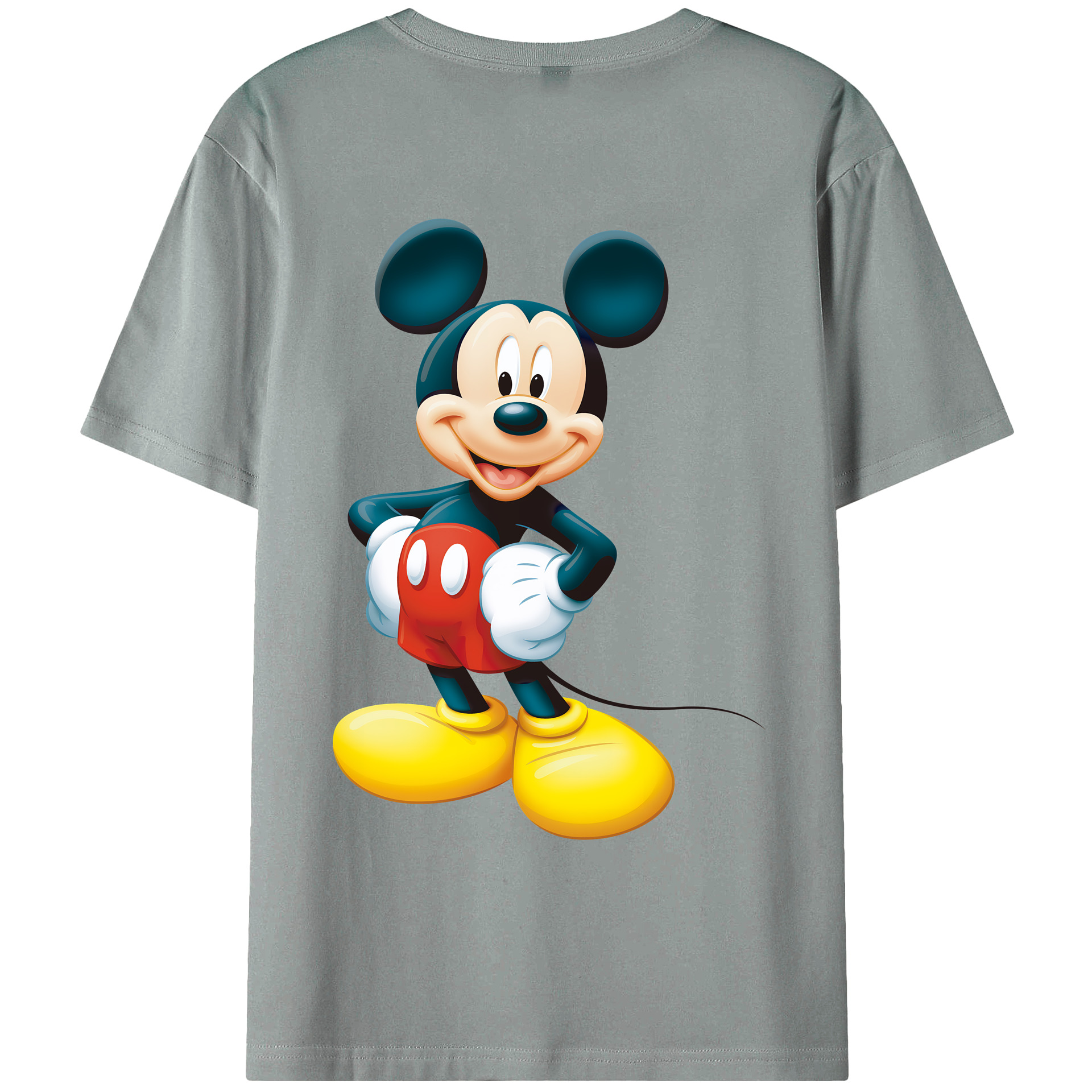（画像用） ミッキーマウス Mickey Mouse 綿100％ メンズ半袖Tシャツ（バックプリント） 通気性